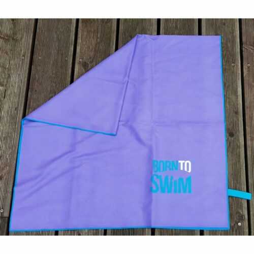 Born To Swim Microfibre Sportovní Ručník S Logem Barva: Fialová