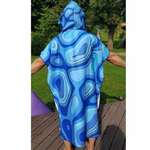 Born To Swim Poncho Pro Dospěláky S Kapucí Barva: Modrá