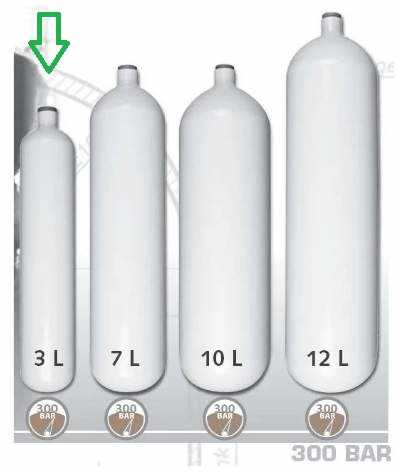 Ecs Potápěčská Tlaková Láhev 3 L / 300 Bar S Nautec Air Ventil (523400)