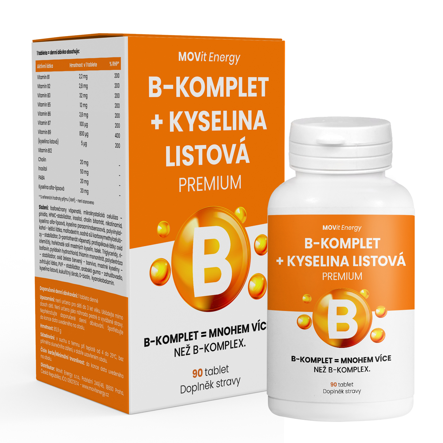 Movit B-komplet + Kyselina Listová Premium