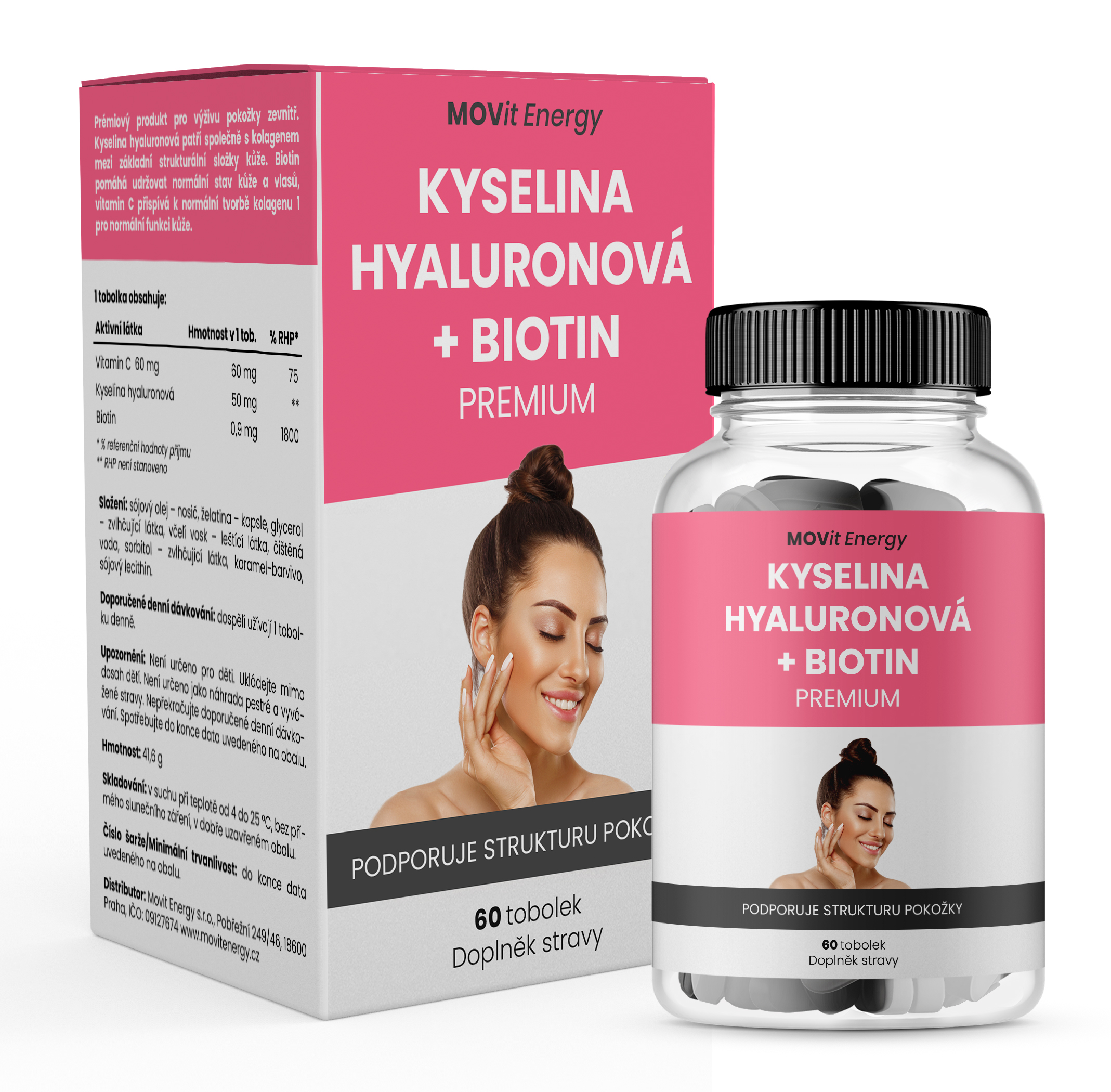 Movit Kyselina Hyaluronová + Biotin Premium 60 Tobolek