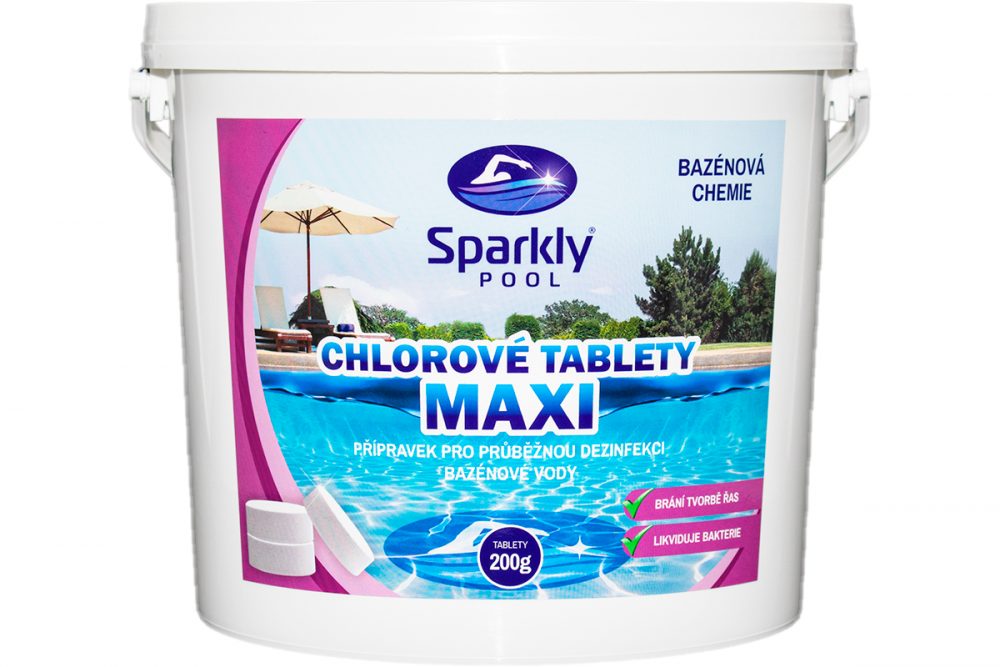 SparklyPool Sparkly POOL Chlorové tablety pomalurozpustné MAXI 5 kg